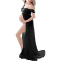 Shoulderless Maxi Maternity Dresses For Baby Shower Black by Baby Minaj Cruz