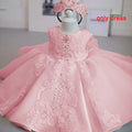 White Mini Dress For Baptism Girl 3M-4Years pink by Baby Minaj Cruz