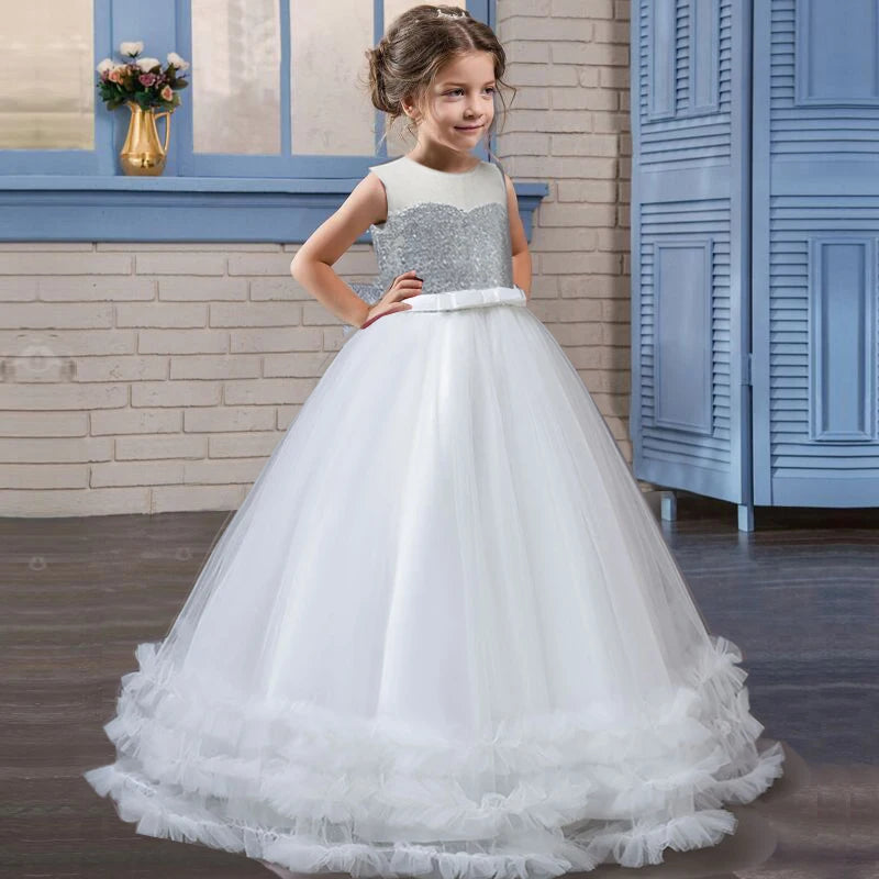 Evening Party Elegant 1st birthday dress for baby girl Grey by Baby Minaj Cruz