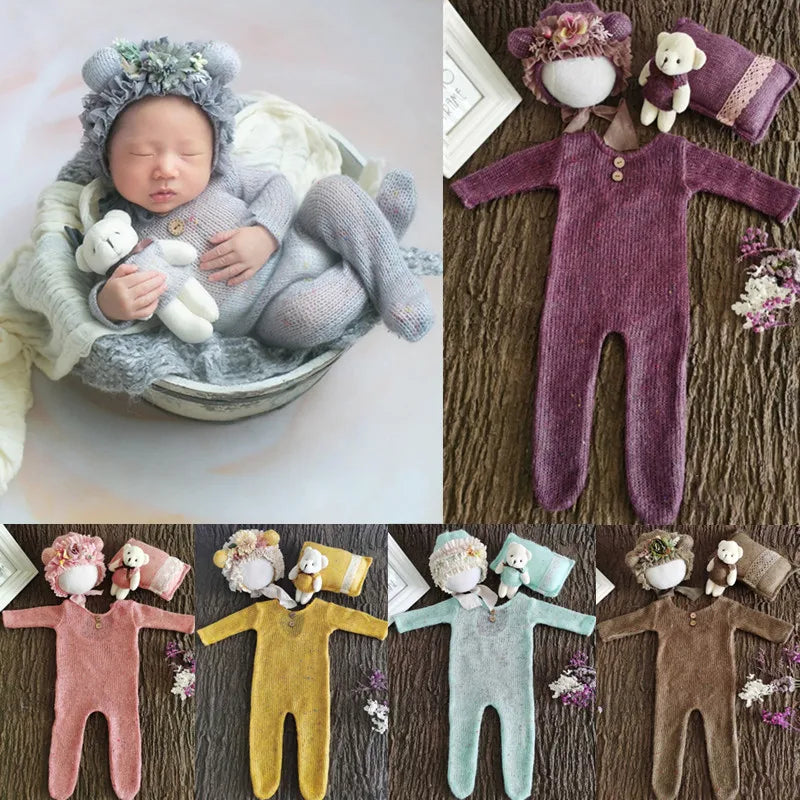 4 Pcs/Set best newborn photography props Baby Romper by Baby Minaj Cruz