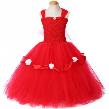 Red Princess Tutu Ankle-Length Dress by Baby Minaj Cruz