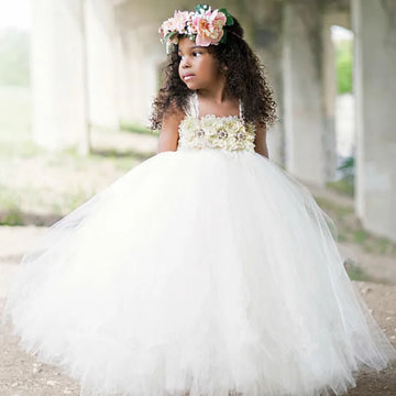 Birthday Tutu Dress With Ball Gown For Birthday white by Baby Minaj Cruz