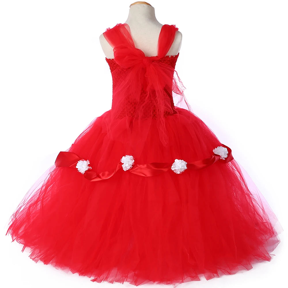 Red Princess Tutu Ankle-Length Dress by Baby Minaj Cruz