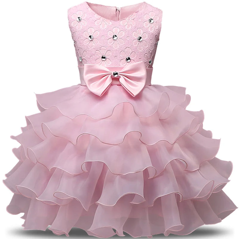 Lace Sleeveless Flower Girl Dress For Girls pink by Baby Minaj Cruz