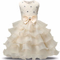 Lace Sleeveless Flower Girl Dress For Girls champagne by Baby Minaj Cruz