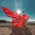 Chiffon Maternity Dresses For Photoshoot Maxi Gown Red United States by Baby Minaj Cruz