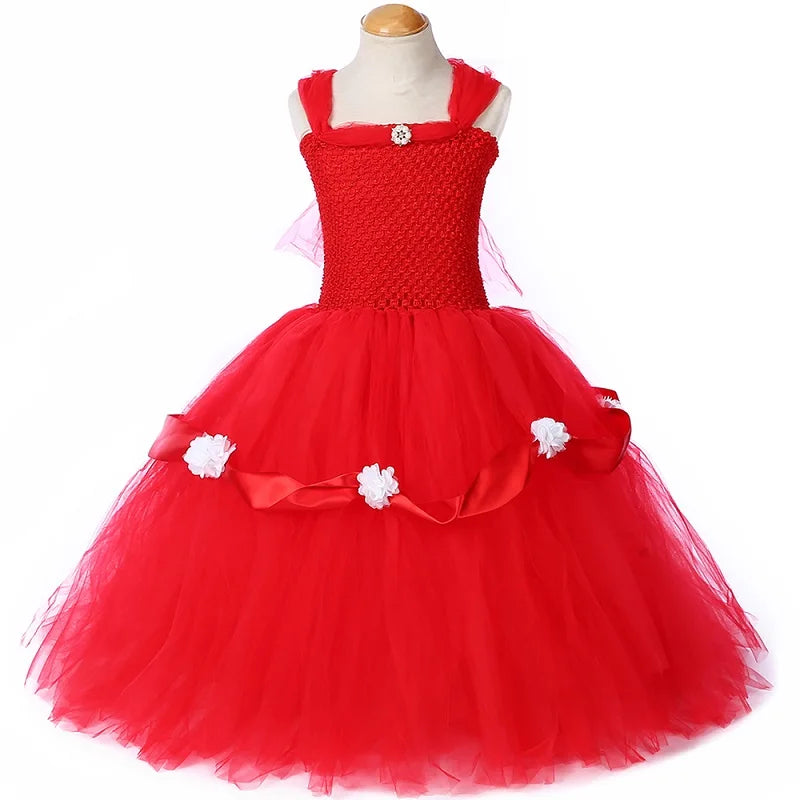 Red Princess Tutu Ankle-Length Dress Red by Baby Minaj Cruz