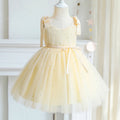 Elegant A-Line Knee Length Sleeveless Flower Girl Dresses Yellow by Baby Minaj Cruz
