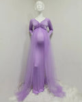 Long Tulle Maternity Photography Dress purple by Baby Minaj Cruz