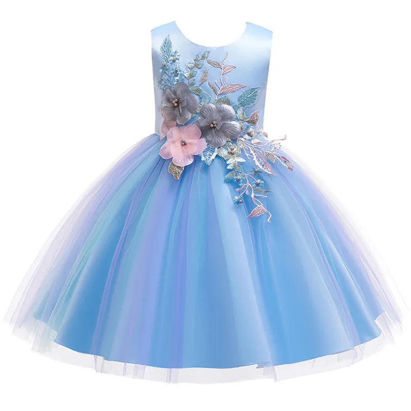 Princess Baby Girl Christmas Dress Tutu Costume 3years-12years Blue by Baby Minaj Cruz
