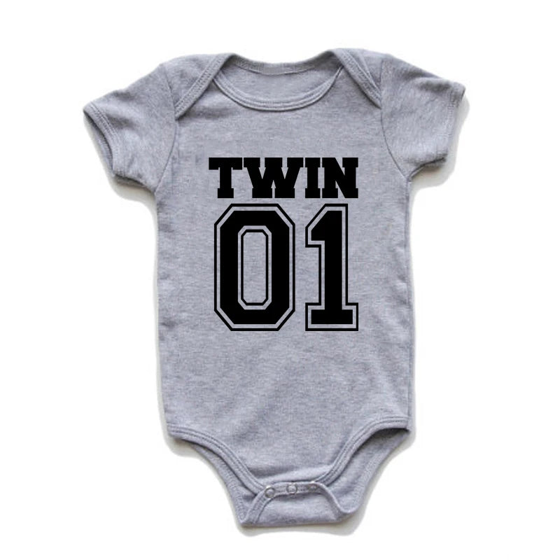 Newborn Twins Clothes For Summer Gray by Baby Minaj Cruz