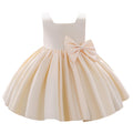 Big Bow Princess Tutu Dress For Summer champagne by Baby Minaj Cruz