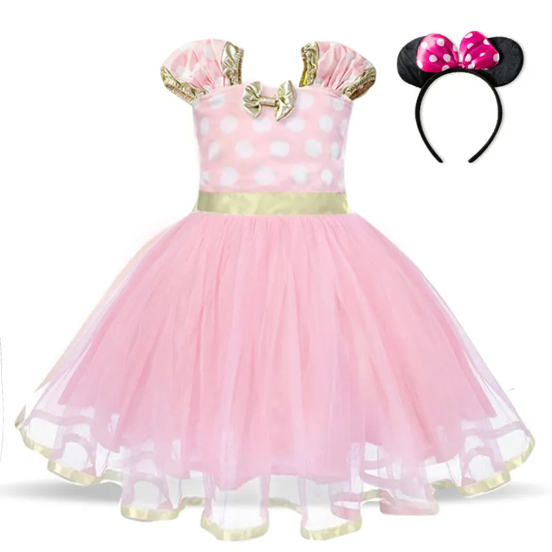 Mini Mouse Baby Girl Dress 2-6 Years Baby Christmas Dress Above Knee Short sleeves light pink by Baby Minaj Cruz