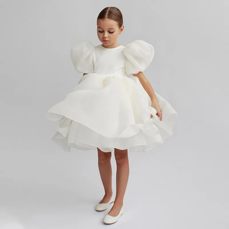 White Ball Gowns Wedding Guest Dresses For Children by Baby Minaj Cruz