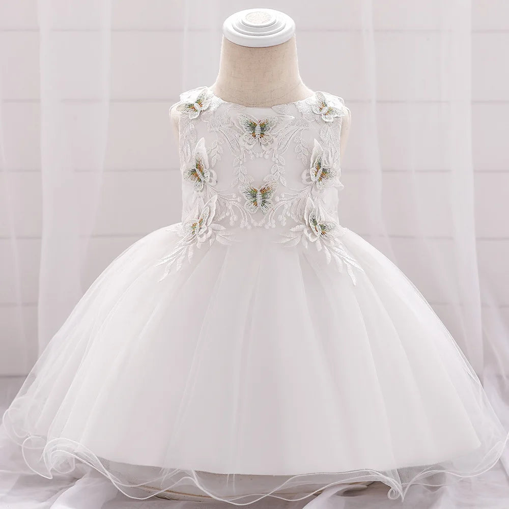 Wedding White Flower Girl Dress Sleeveless Tutu 3M-24M green by Baby Minaj Cruz
