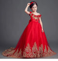Red Lace Flower Girl Dresses For Wedding by Baby Minaj Cruz