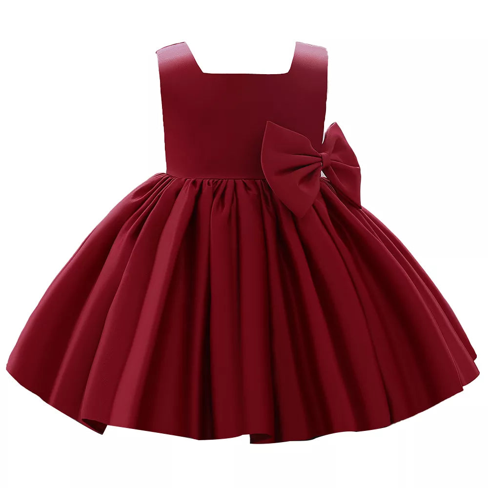 Big Bow Princess Tutu Dress For Summer dark red by Baby Minaj Cruz