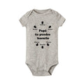 Papa Tu Es Le Meilleur Unisex Baby Romper Grey by Baby Minaj Cruz