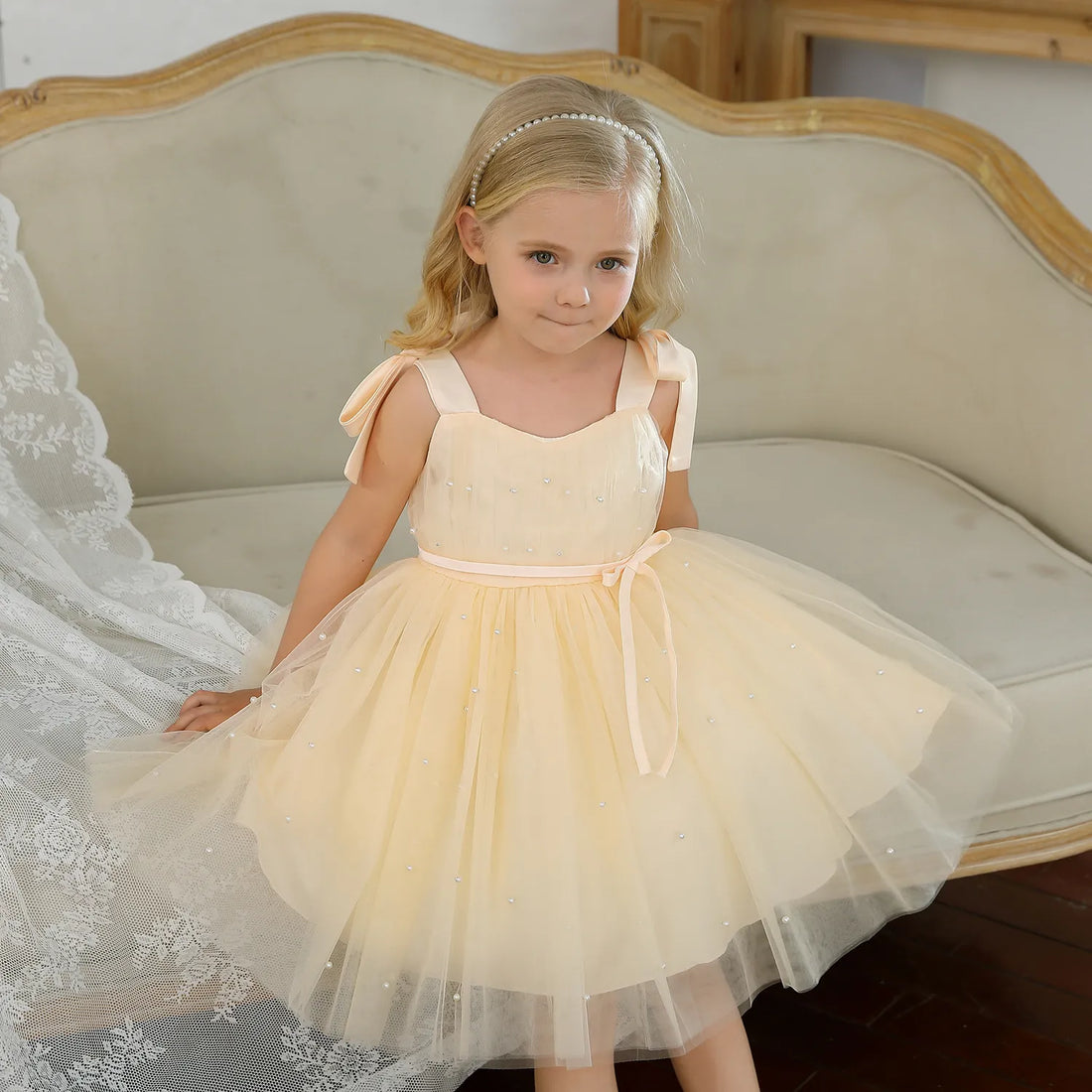 Elegant A-Line Knee Length Sleeveless Flower Girl Dresses by Baby Minaj Cruz