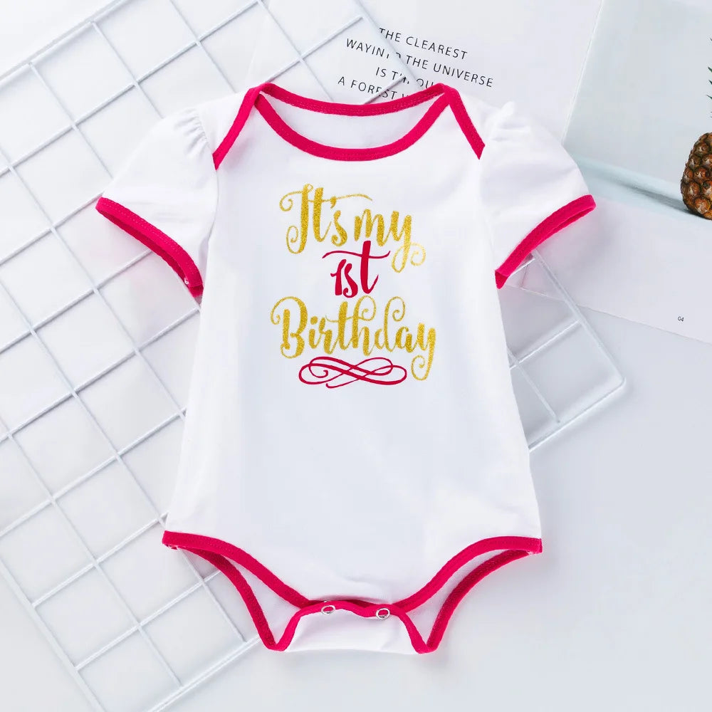 1st Birthday Party Baby Girl Romper For Toddler by Baby Minaj Cruz