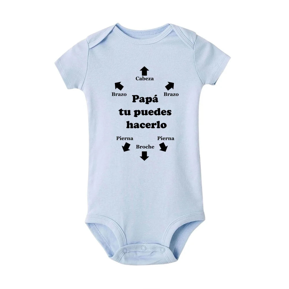 Papa Tu Es Le Meilleur Unisex Baby Romper Blue by Baby Minaj Cruz