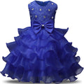 Lace Sleeveless Flower Girl Dress For Girls blue by Baby Minaj Cruz