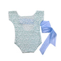 Deep V Backless Newborn Romper Dress For Toddler blue United States by Baby Minaj Cruz