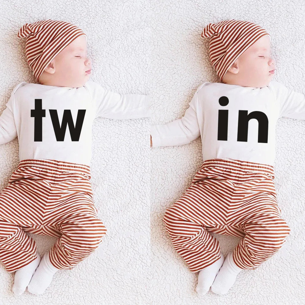 Newborn Long Sleeve Baby Twins Outfits by Baby Minaj Cruz