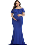 Plus Size Bohemian Maternity Photoshoot Dress dark blue by Baby Minaj Cruz