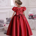 Satin Princess Formal Birthday Princess Dress red by Baby Minaj Cruz