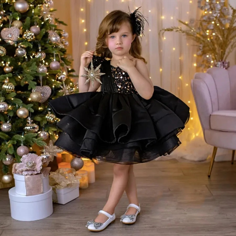 Sleeveless Sequins Birthday Dress For Baby Girl by Baby Minaj Cruz