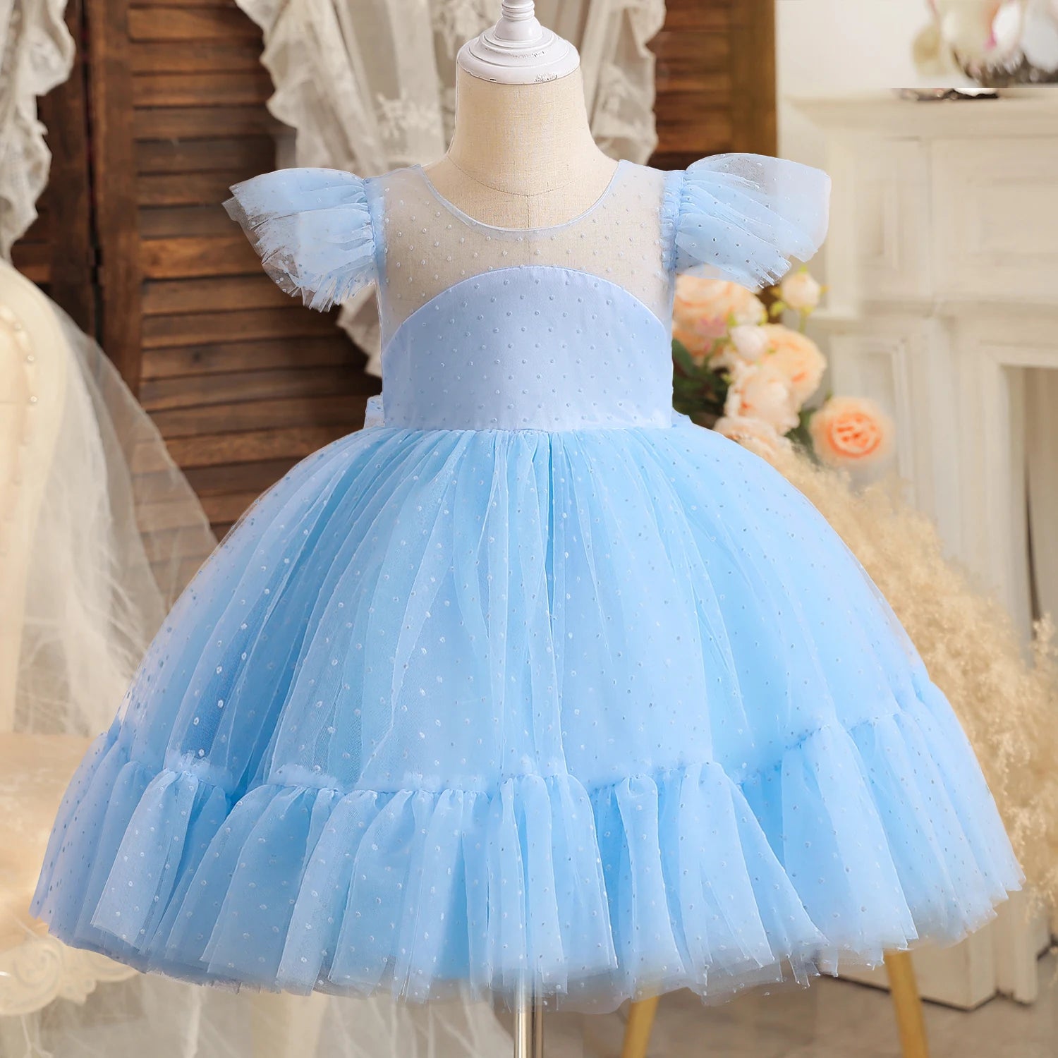 Elegant Dress for Evening Party Princess Gown Blue by Baby Minaj Cruz