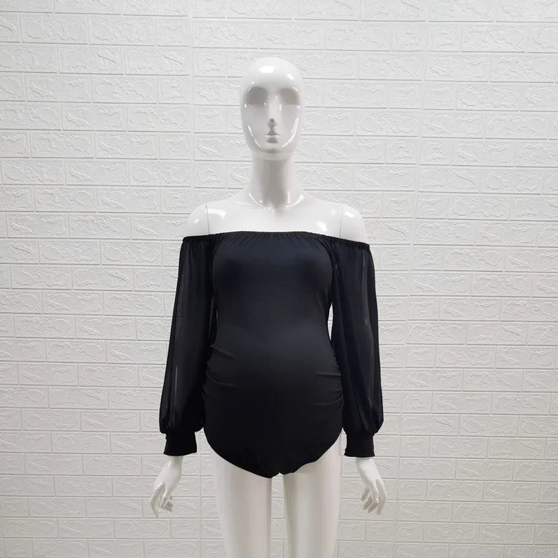 Black Maternity Bodysuit Stretchy Photography Dress by Baby Minaj Cruz
