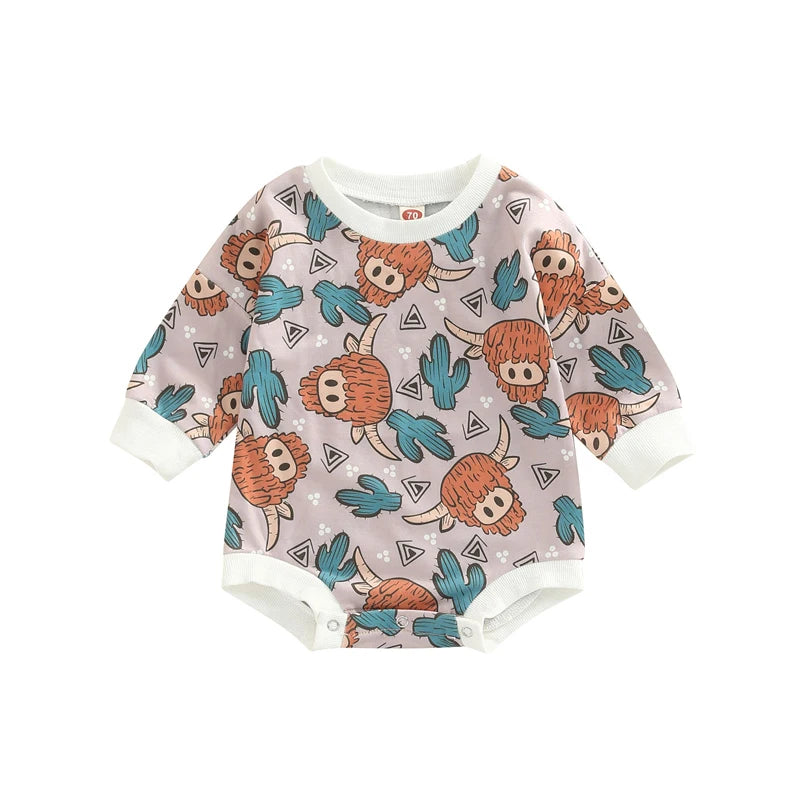 Newborn Infant Sweatshirt Romper Floral Print Long Sleeve by Baby Minaj Cruz