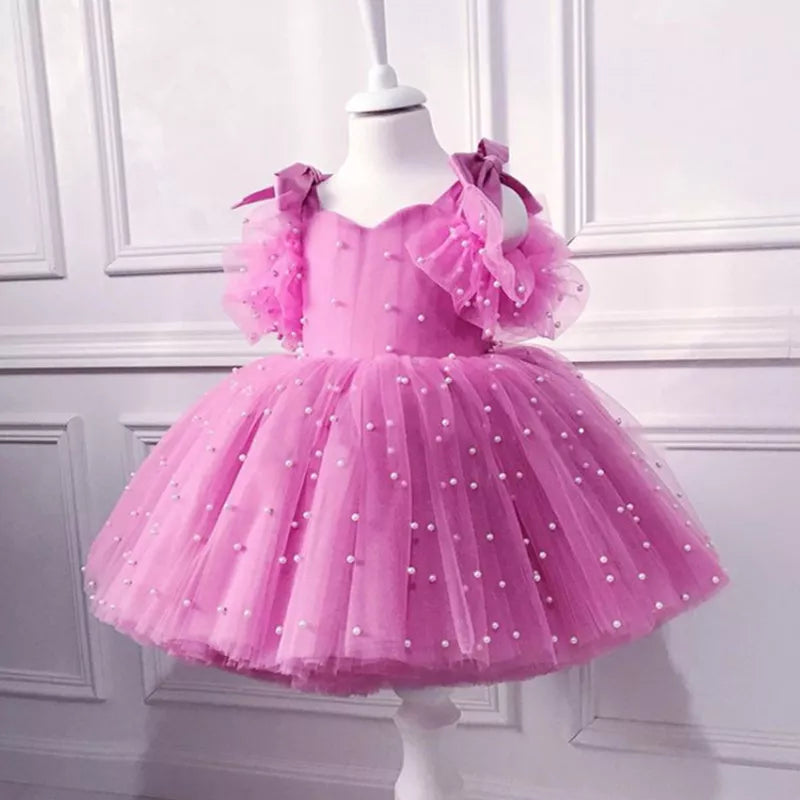 Pink Lace Birthday Baby Girl Tutu Dress 0-5Years Pink by Baby Minaj Cruz