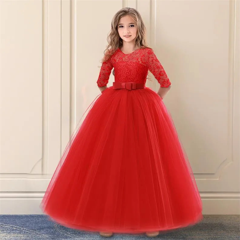 Elegant Flower Girl Dress for Weddings Red by Baby Minaj Cruz