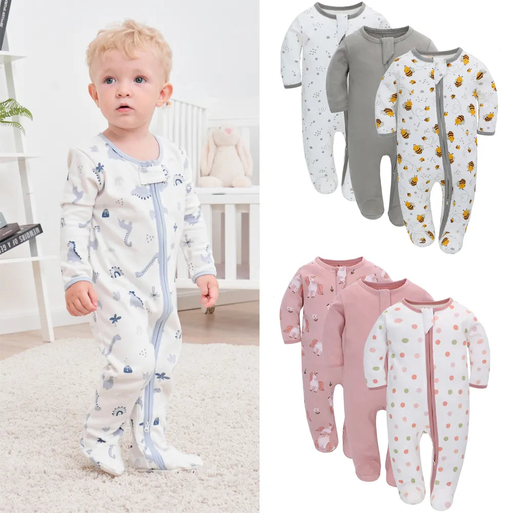 Unisex Long Sleeve Pajama Romper For Toddlers by Baby Minaj Cruz