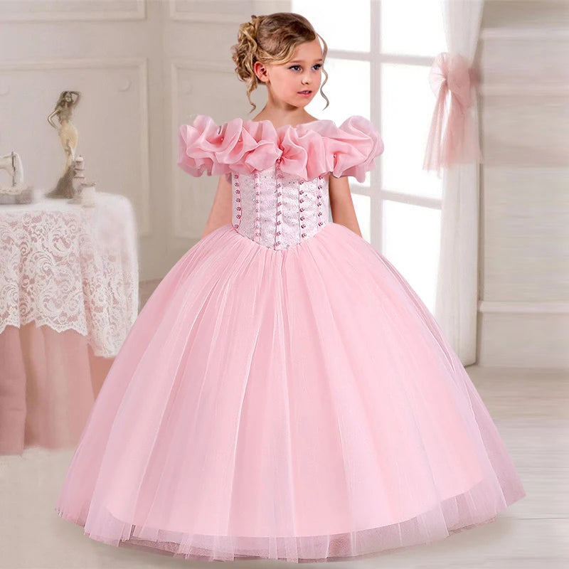 Sequin Princess Dress Off Shoulder Evening Dress pink by Baby Minaj Cruz