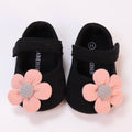 Cute Flower First Walking Shoes For Baby Girl black by Baby Minaj Cruz