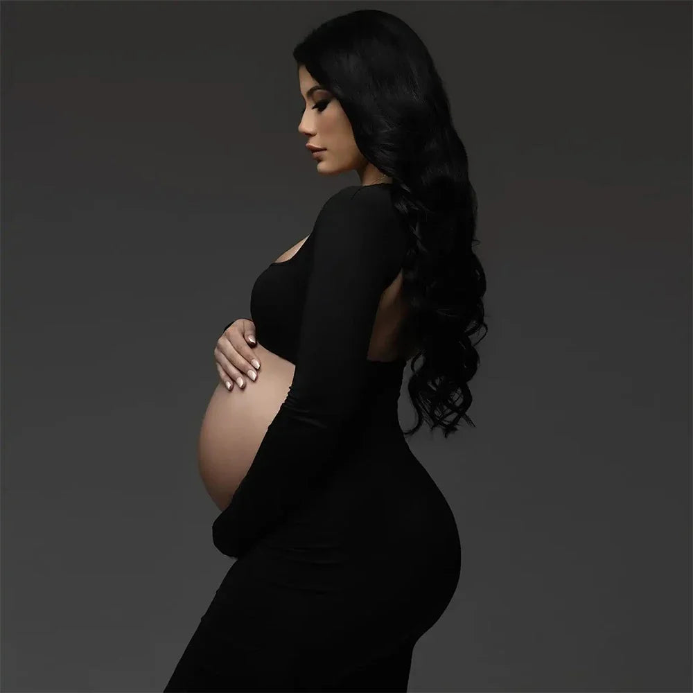 Long Sleeve Maternity Maxi Dress by Baby Minaj Cruz
