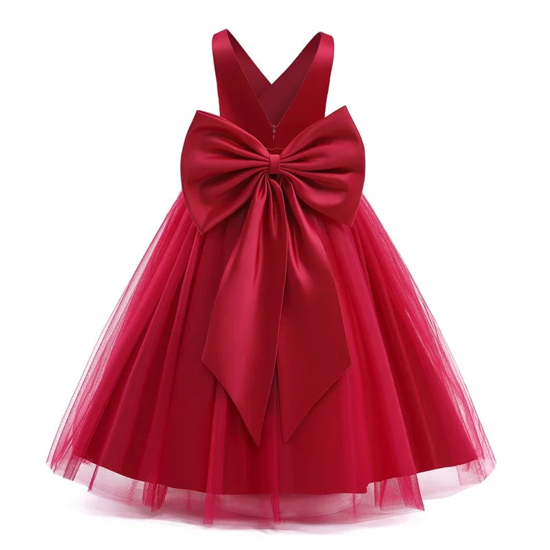 Party Prom Gown Wedding Evening Baby Flower Girl Dresses dark red by Baby Minaj Cruz