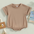 Unisex Infant Bubble Romper Short Sleeve Oversized T-Shirt brown by Baby Minaj Cruz