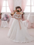 Lace Wedding Flower Girl Dresses ivory by Baby Minaj Cruz