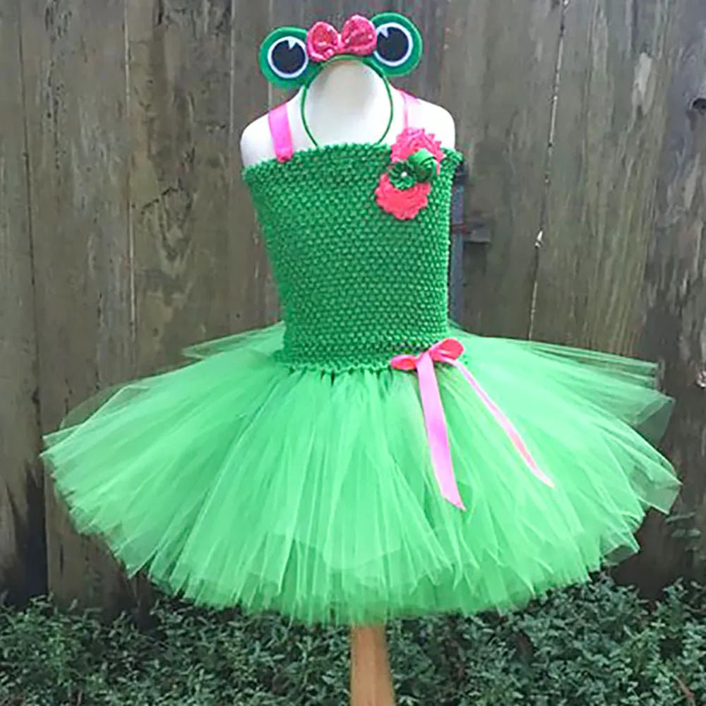Baby Girl Birthday Party Costume Dress Set green by Baby Minaj Cruz