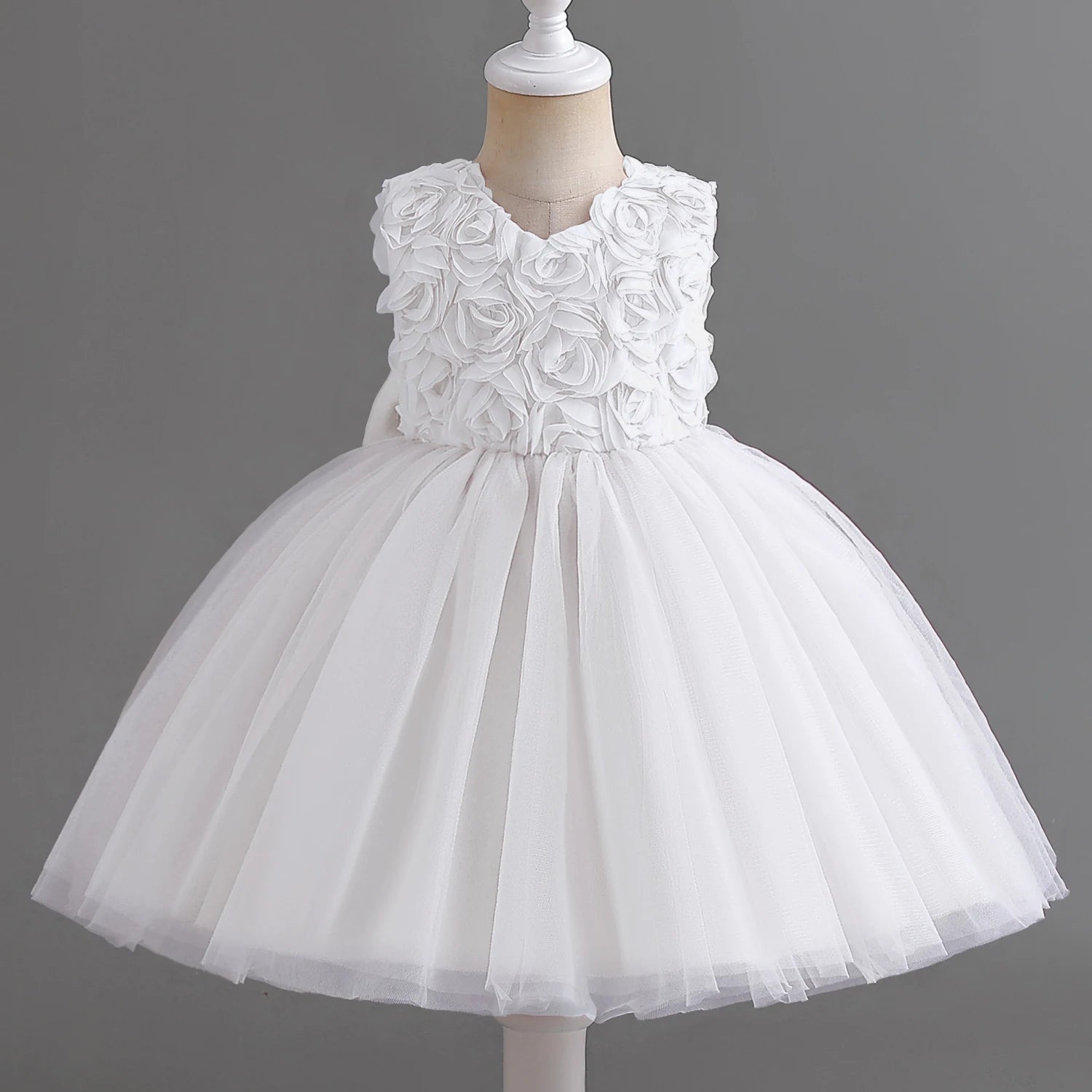 Princess Tulle Pink Flower Girl Dress for Wedding White by Baby Minaj Cruz