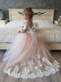 Cute Ball Gown White Flower Girl Dresses With Long Sleeves pink by Baby Minaj Cruz