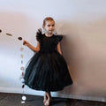 Ruffled Sleeves Toddler Baby Girl Birthday Dress black by Baby Minaj Cruz