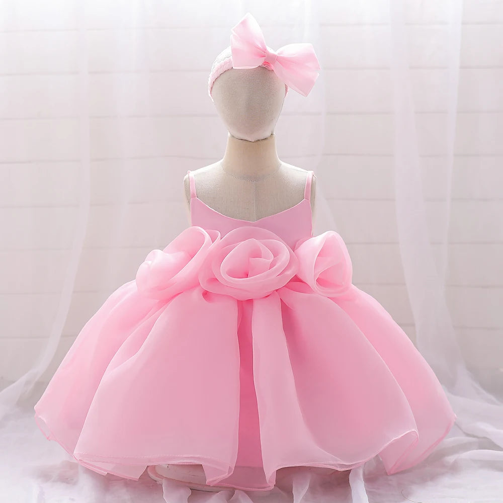 Baby Girl Birthday Dress Sequined Sleeveless With Tulle Pink by Baby Minaj Cruz