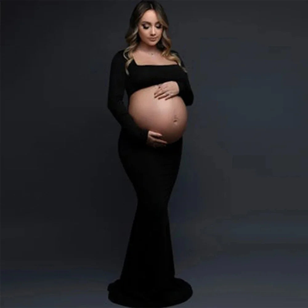 Long Sleeve Maternity Maxi Dress by Baby Minaj Cruz