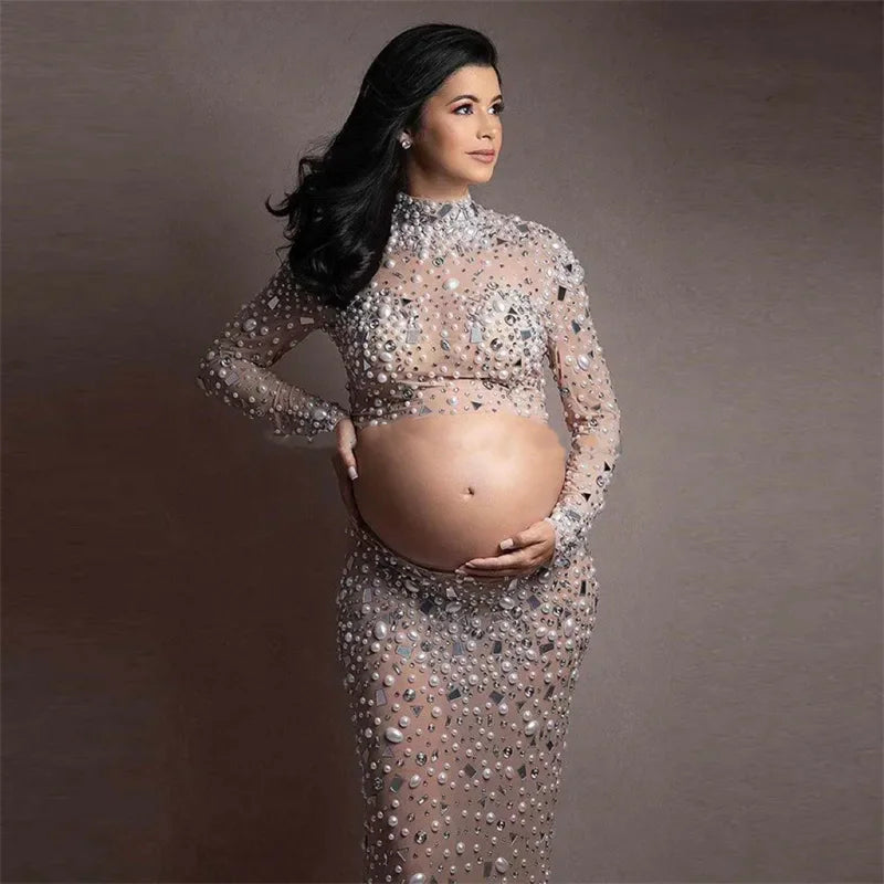 Elegant Sequin Maternity Dress by Baby Minaj Cruz